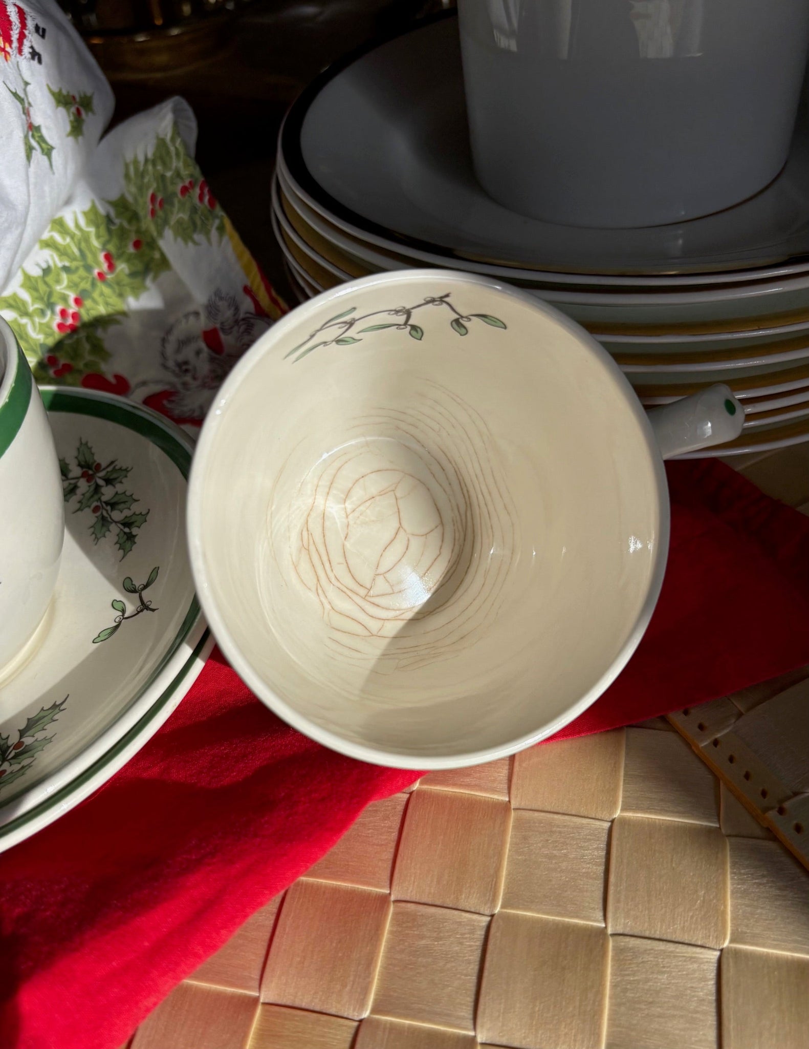 Christmas Tea Cups and Saucers