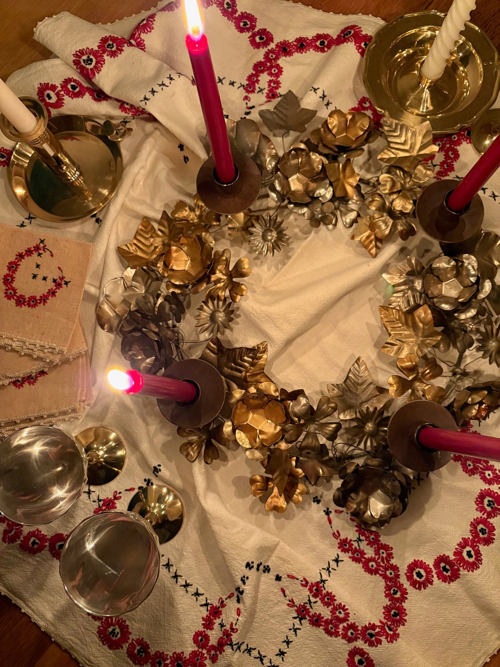 Floral Metal Advent Wreath