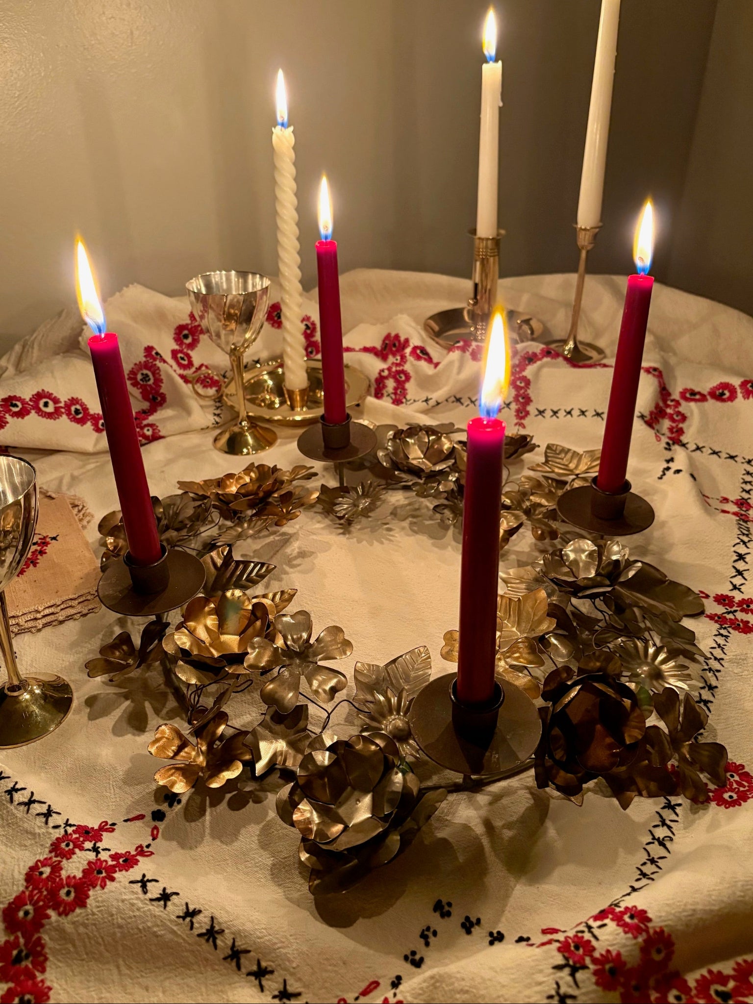 Floral Metal Advent Wreath