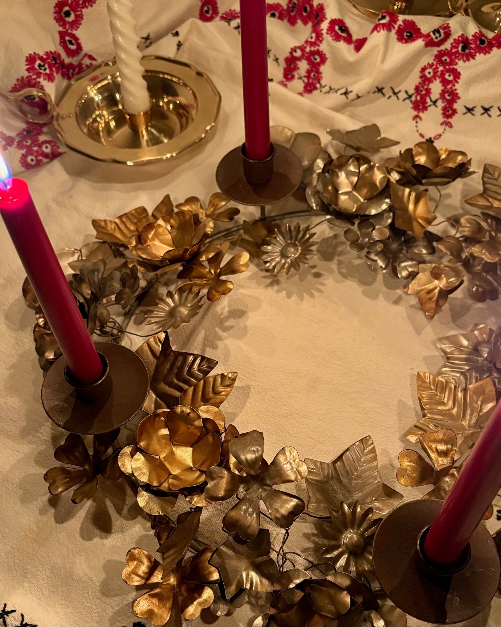 Floral Metal Advent Wreath