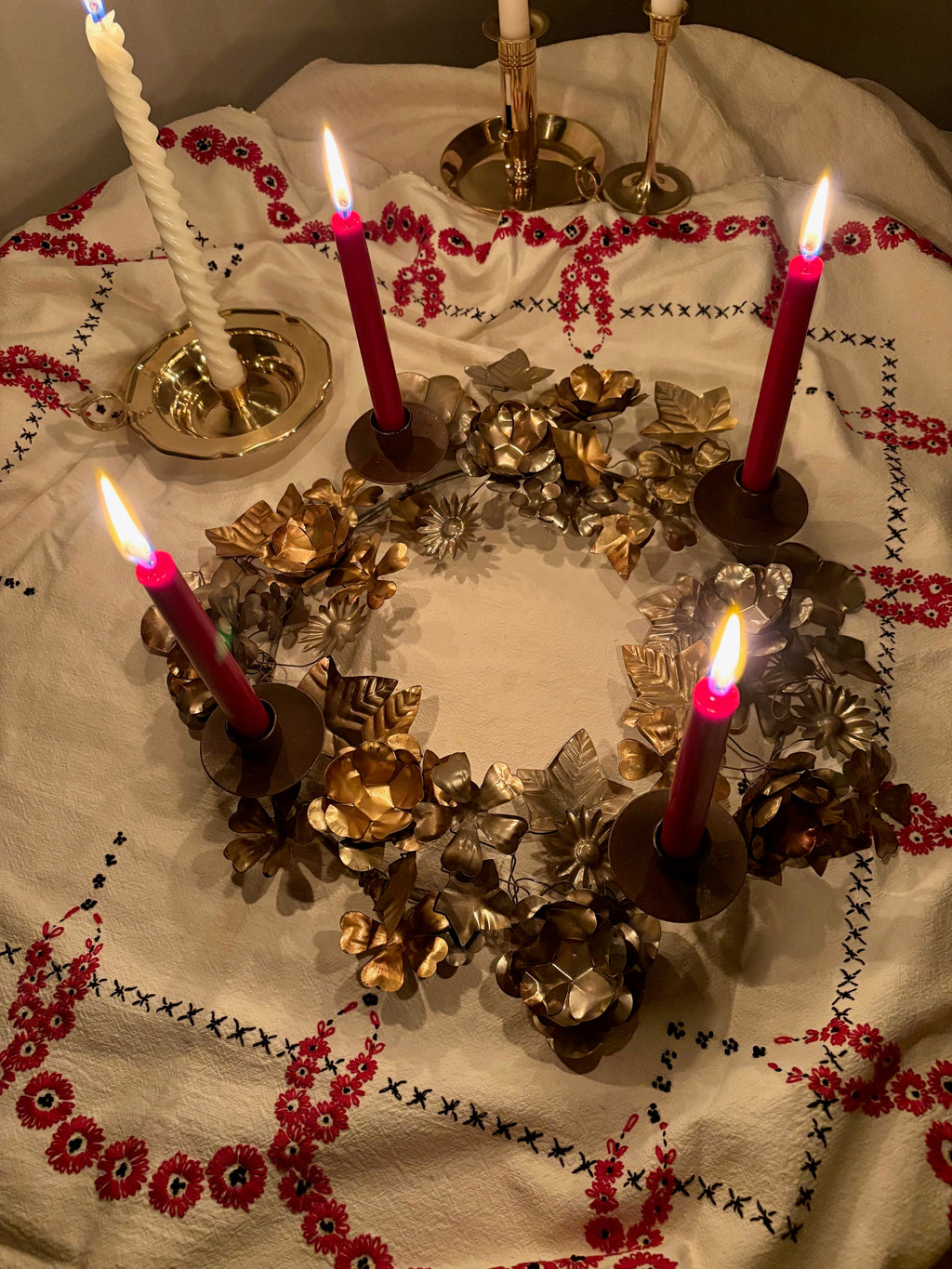 Floral Metal Advent Wreath