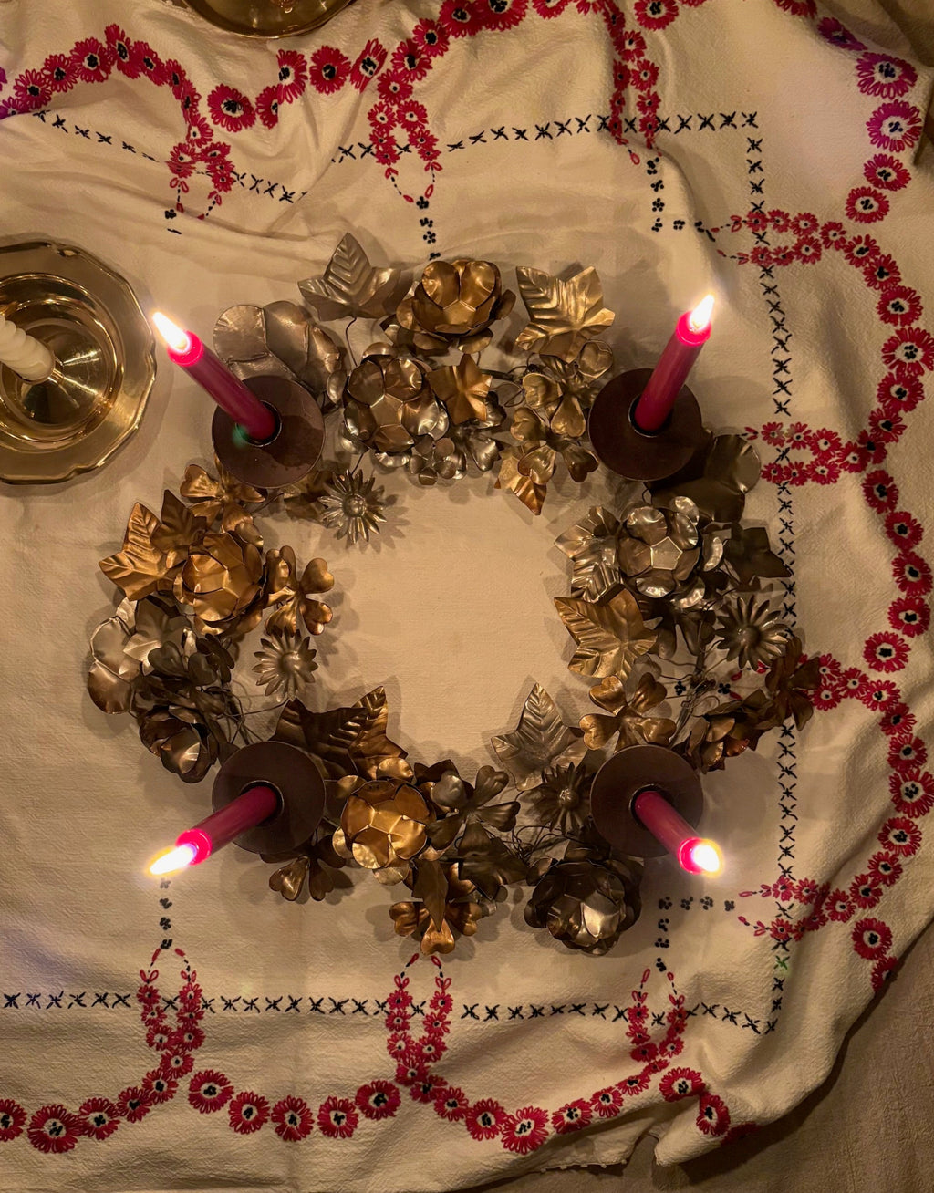 Floral Metal Advent Wreath