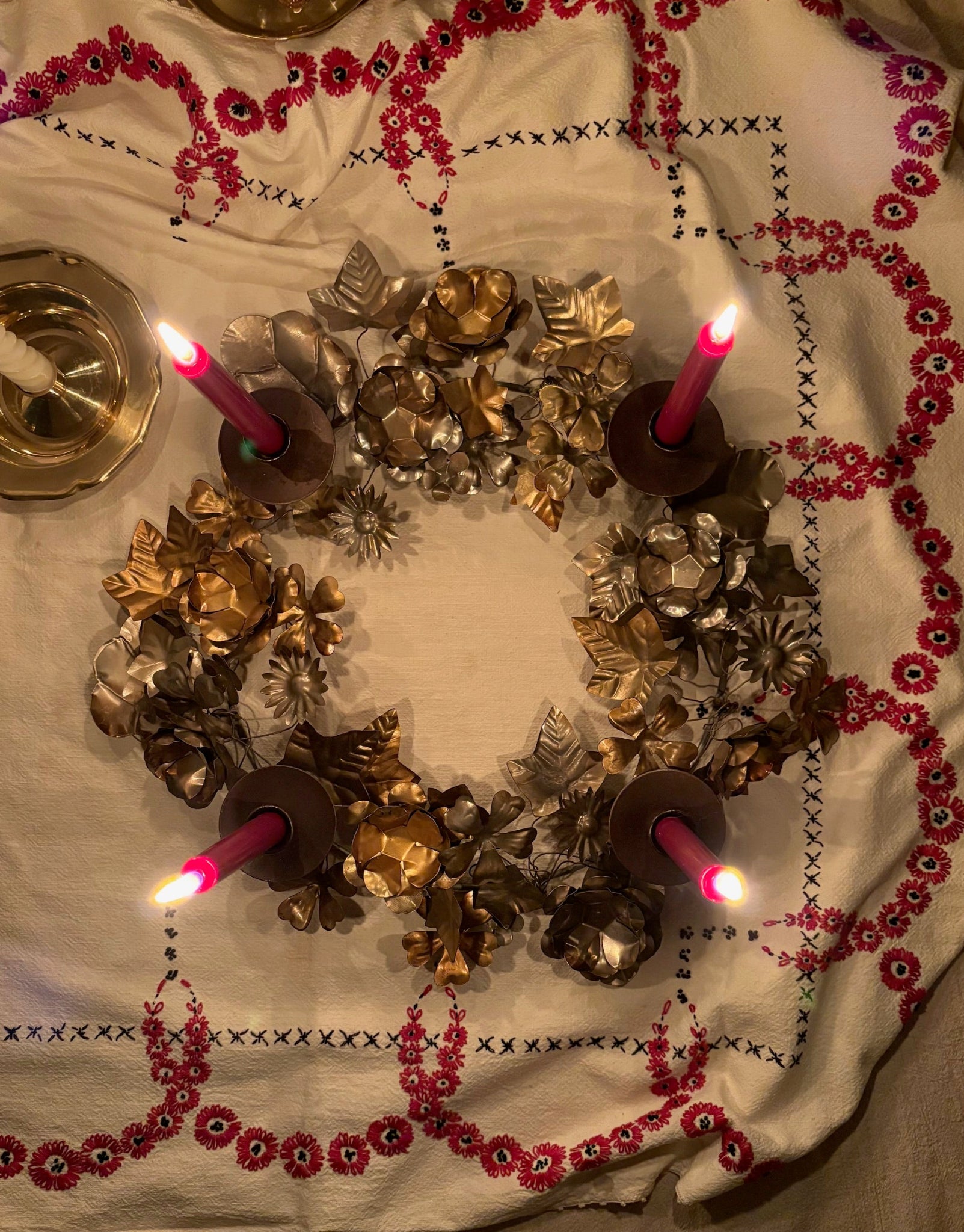Floral Metal Advent Wreath