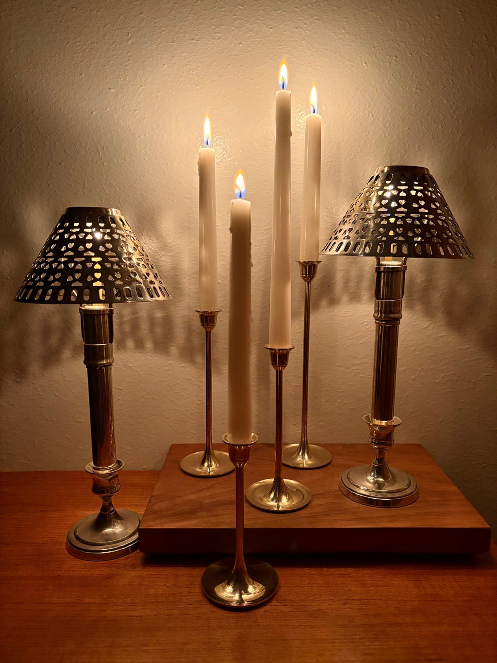 Vintage Silver Plated Candle Lamps