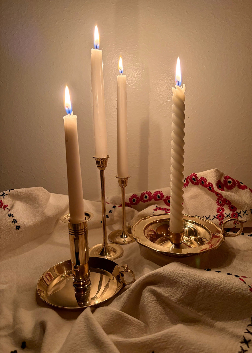 Brass Push Up Chamber Candle Holder
