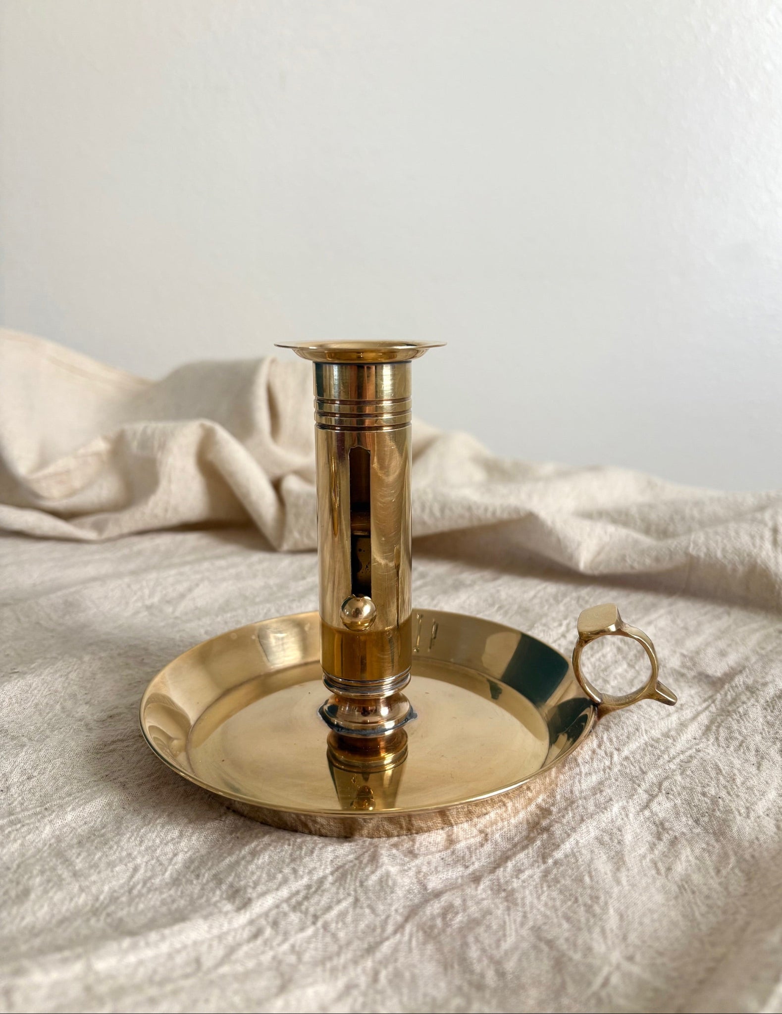 Brass Push Up Chamber Candle Holder