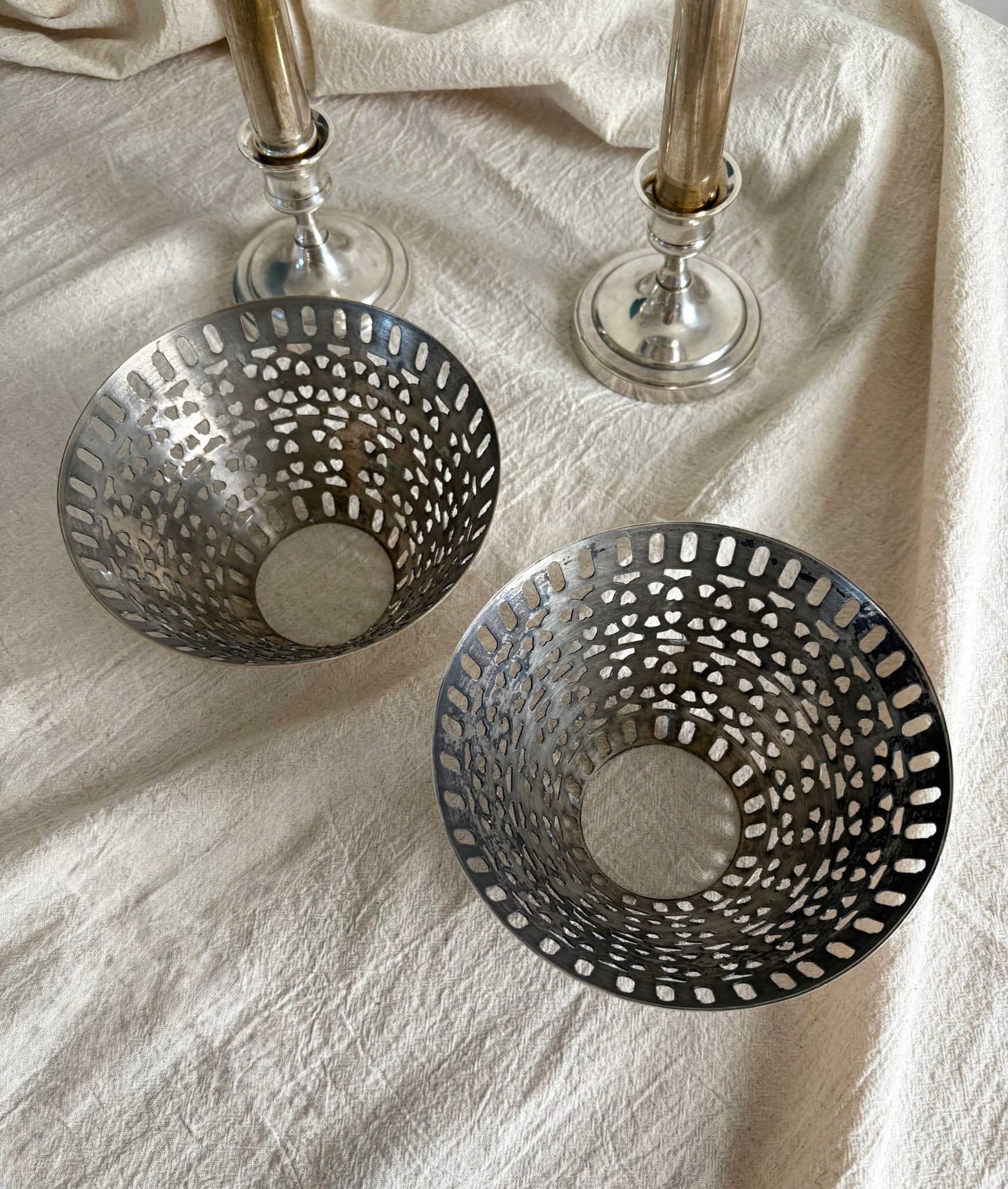 Vintage Silver Plated Candle Lamps