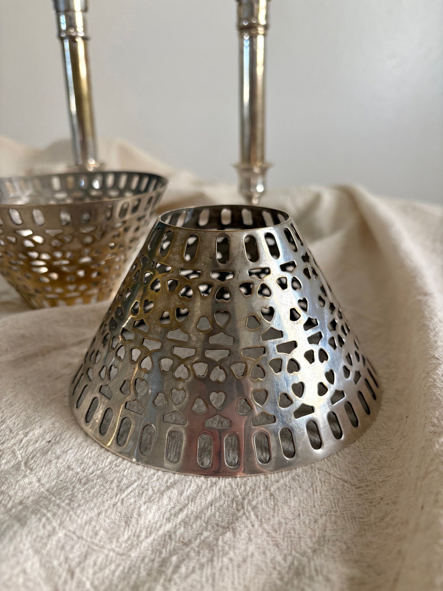 Vintage Silver Plated Candle Lamps