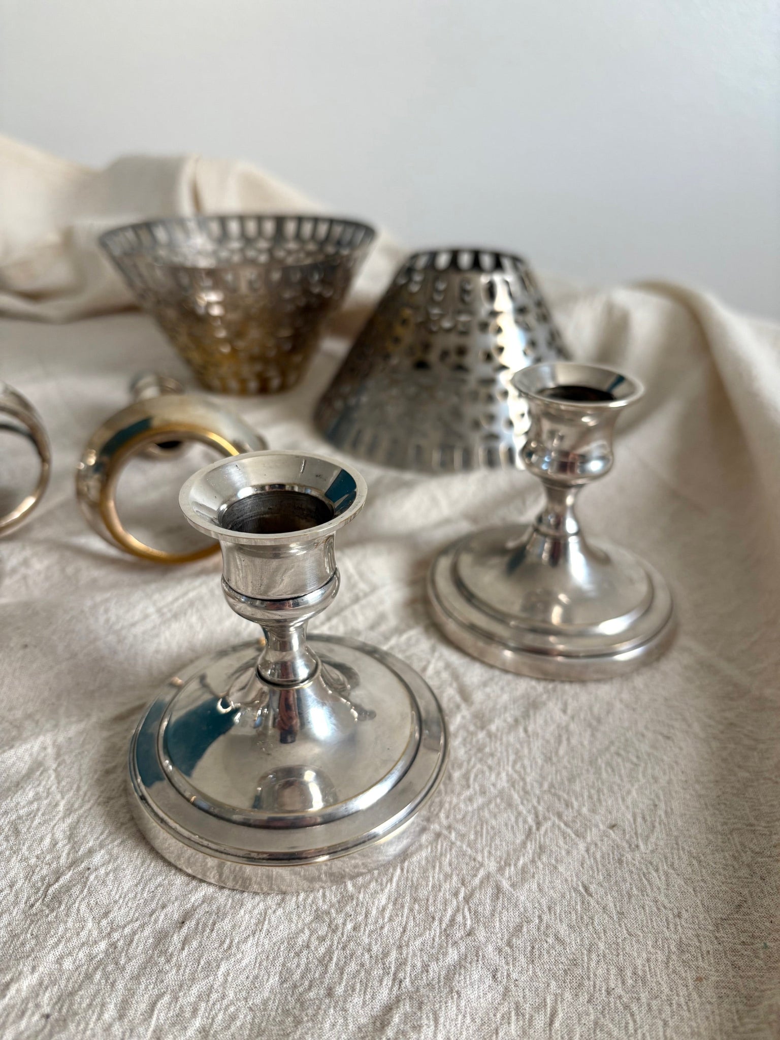 Vintage Silver Plated Candle Lamps