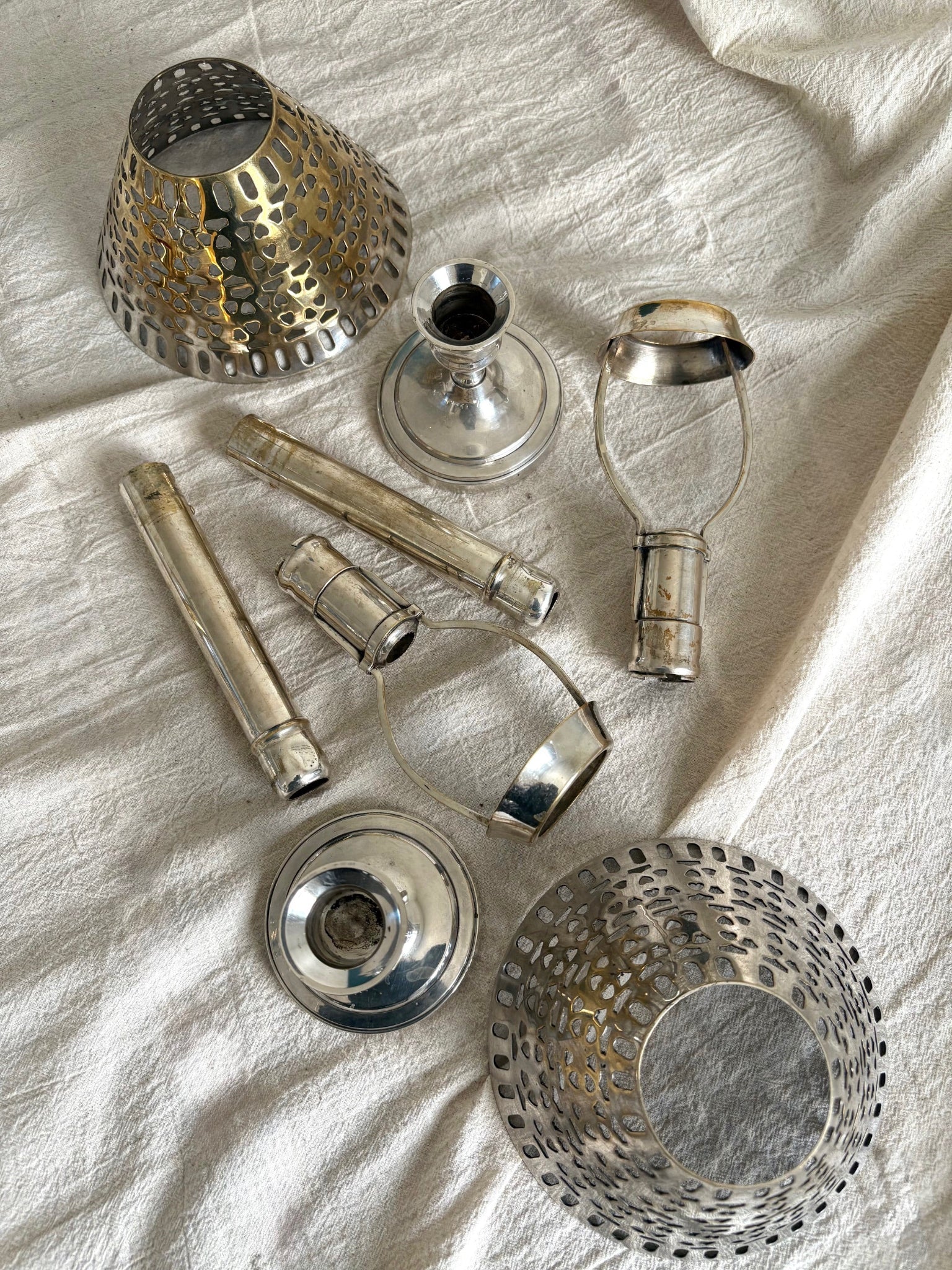 Vintage Silver Plated Candle Lamps