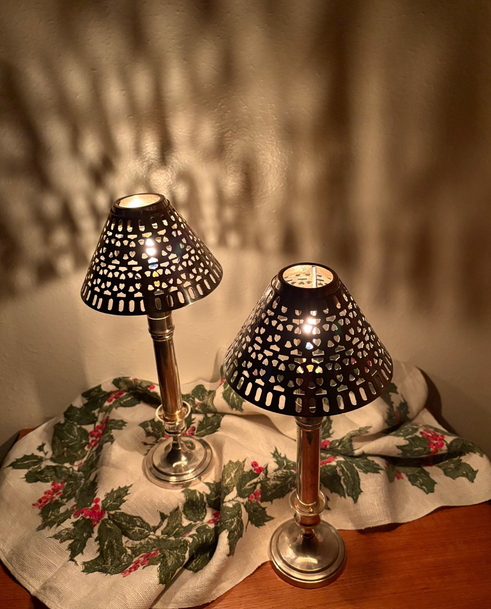 Vintage Silver Plated Candle Lamps