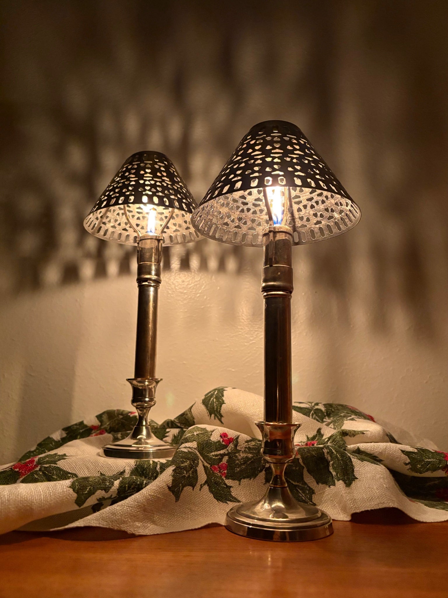 Vintage Silver Plated Candle Lamps