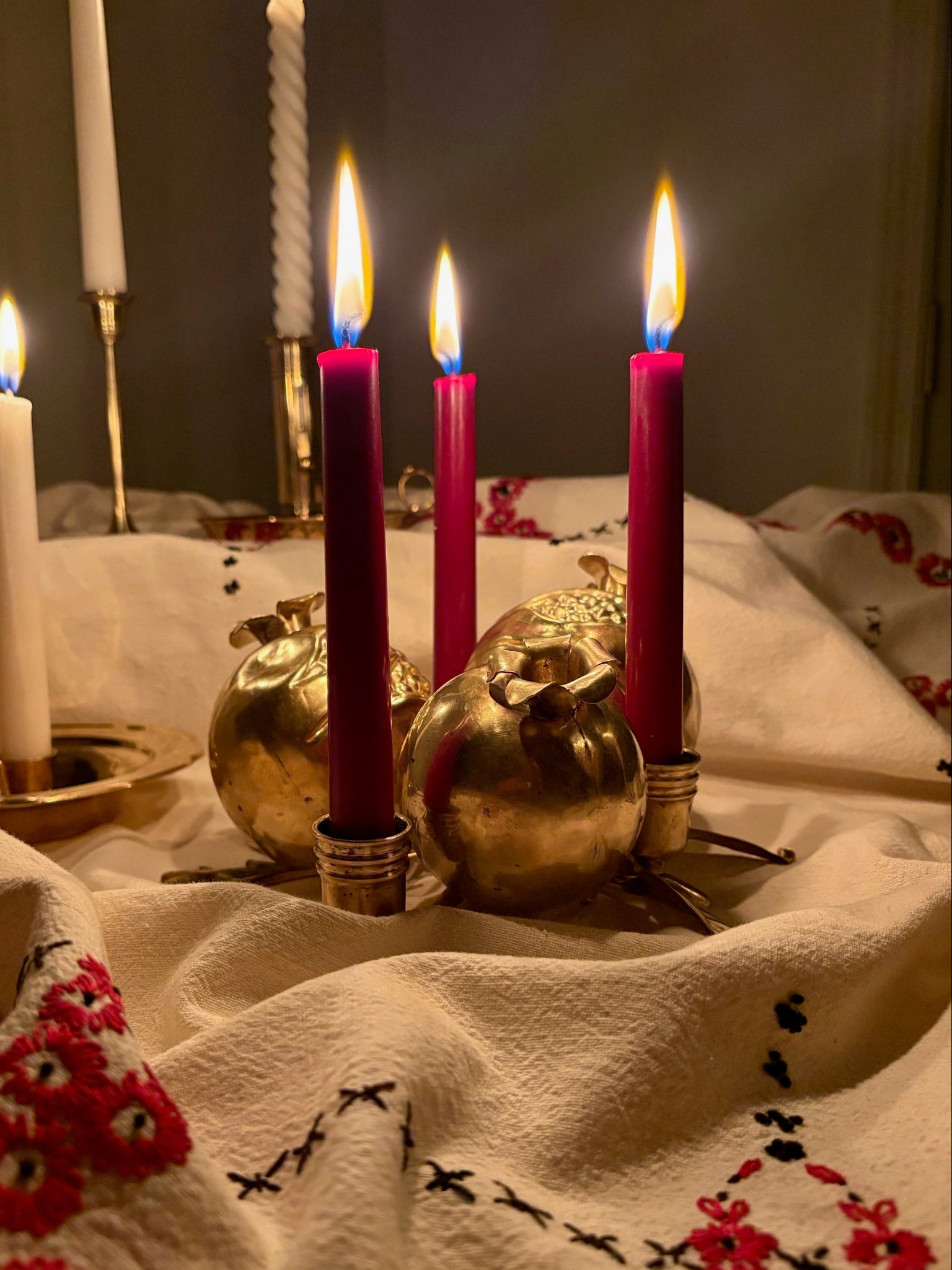 Vintage Pomegranate Candle Holder