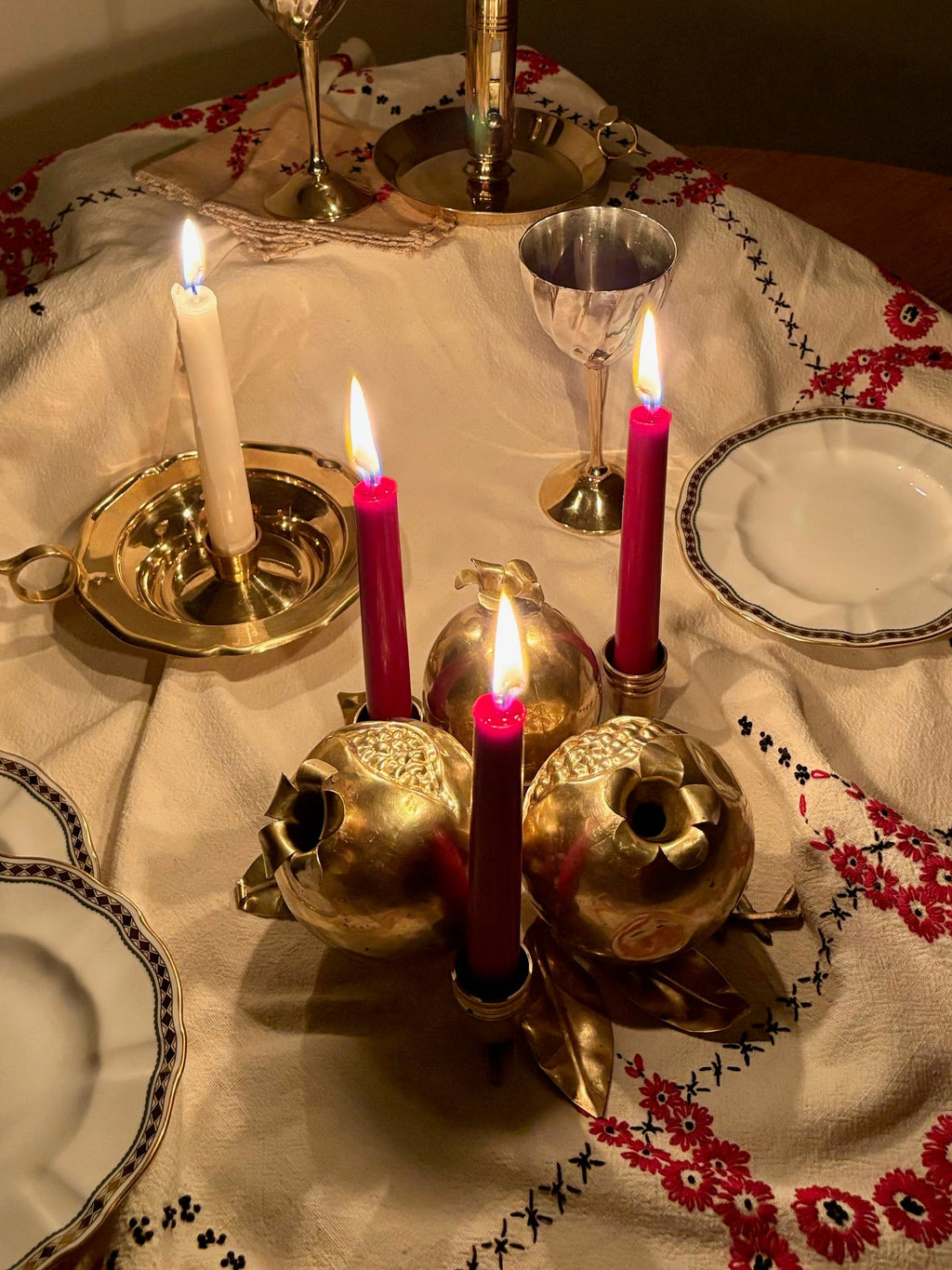 Vintage Pomegranate Candle Holder