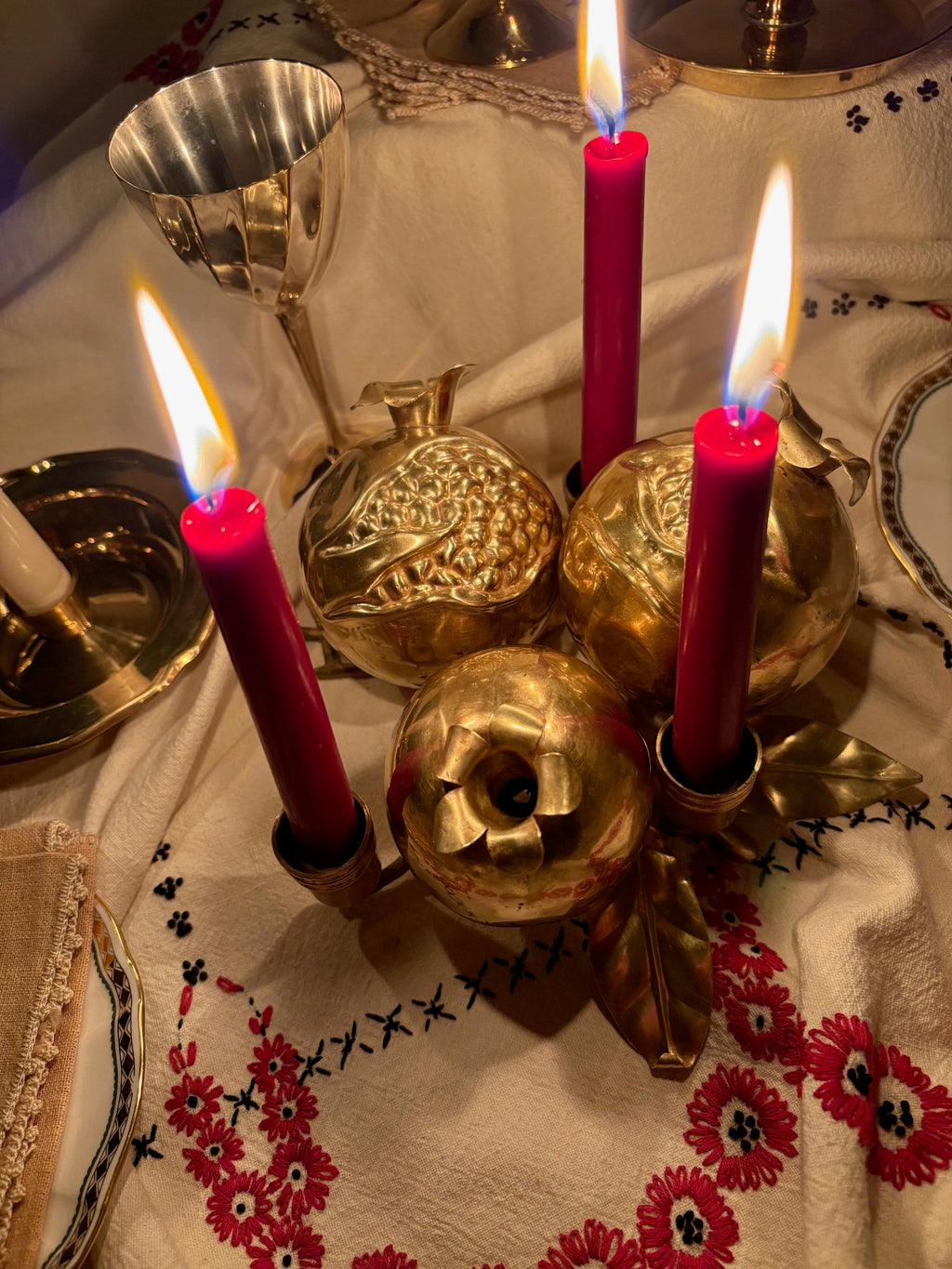 Vintage Pomegranate Candle Holder