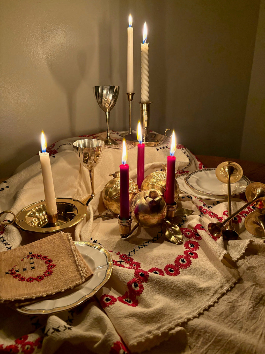 Vintage Pomegranate Candle Holder