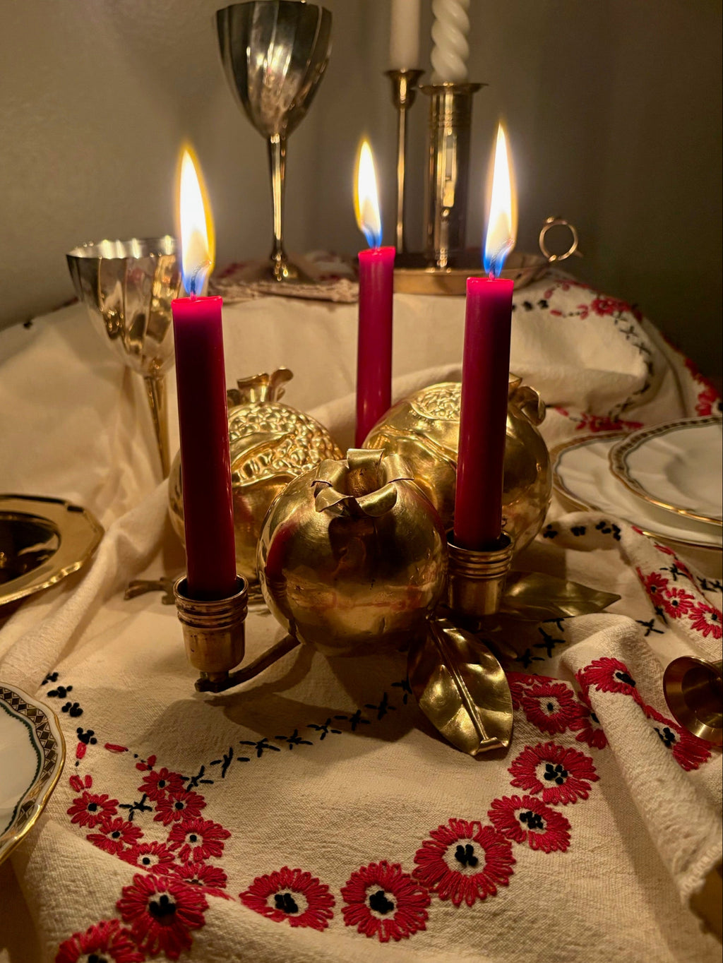 Vintage Pomegranate Candle Holder