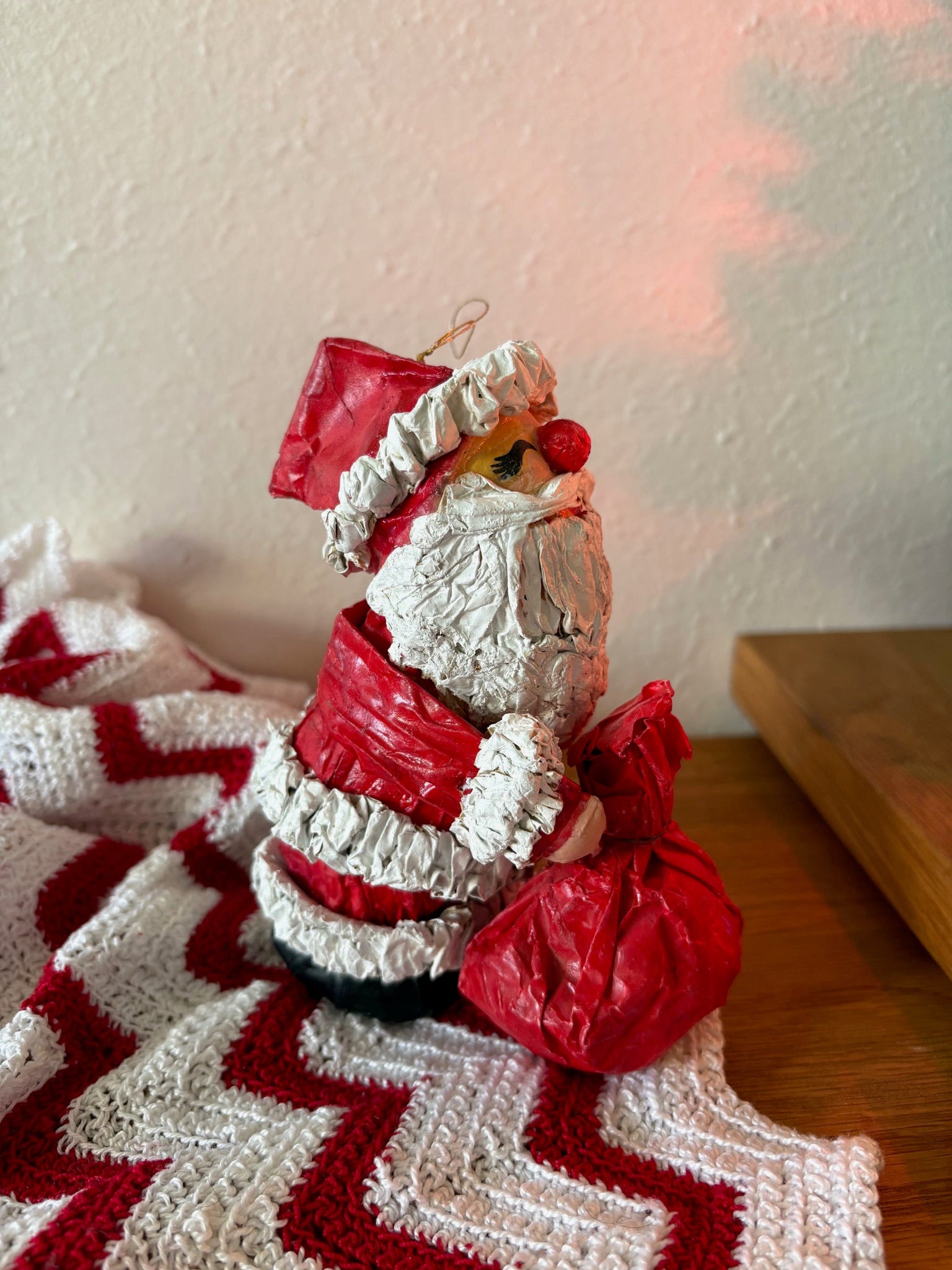 Paper Mache Santa Claus Ornament
