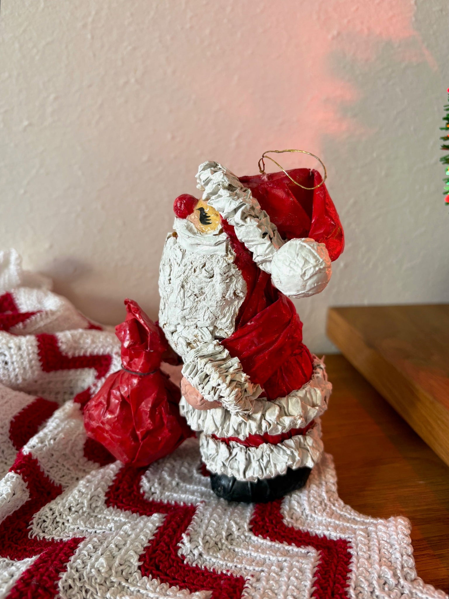 Paper Mache Santa Claus Ornament