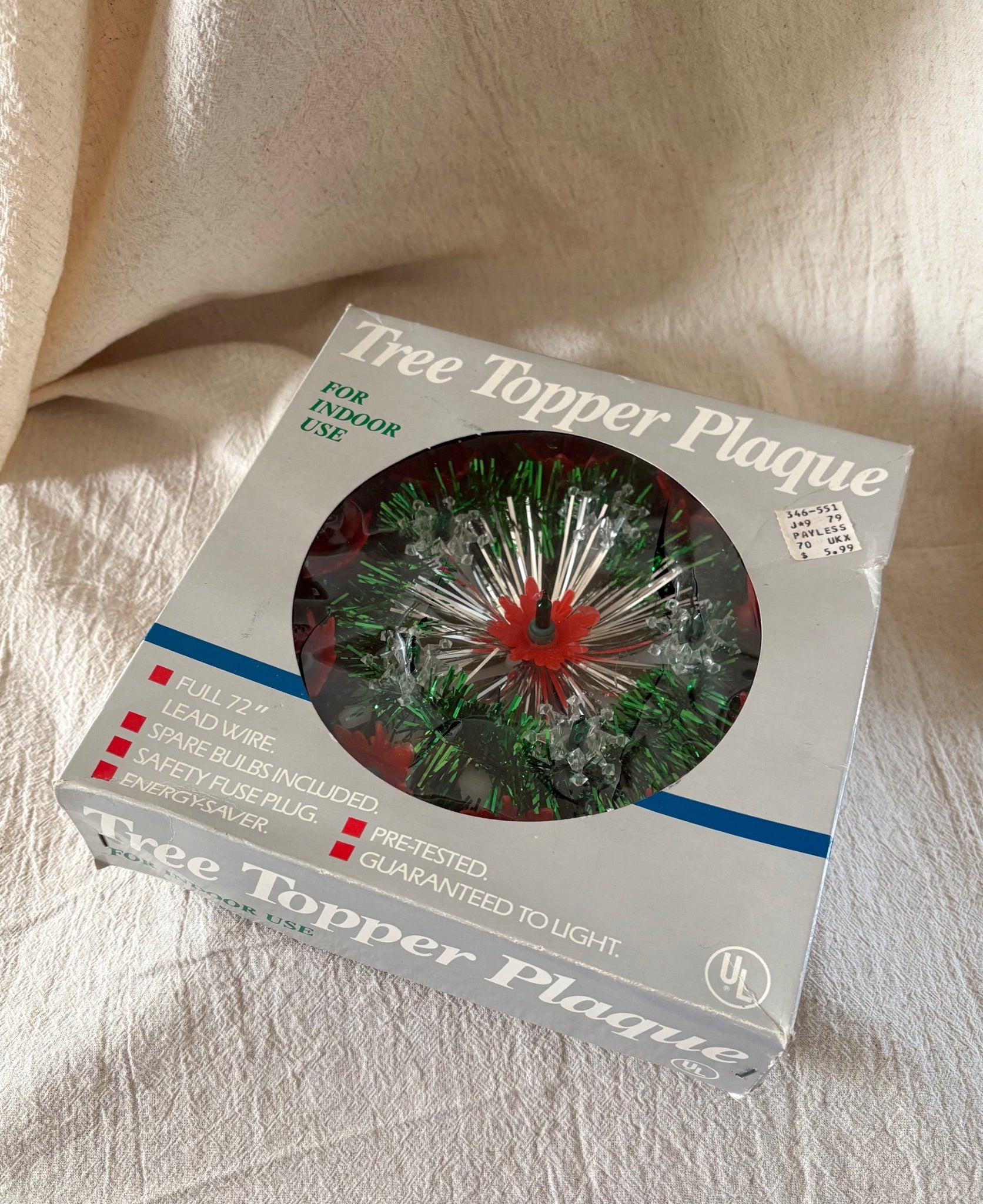 Tinsel Tree Topper Plaque