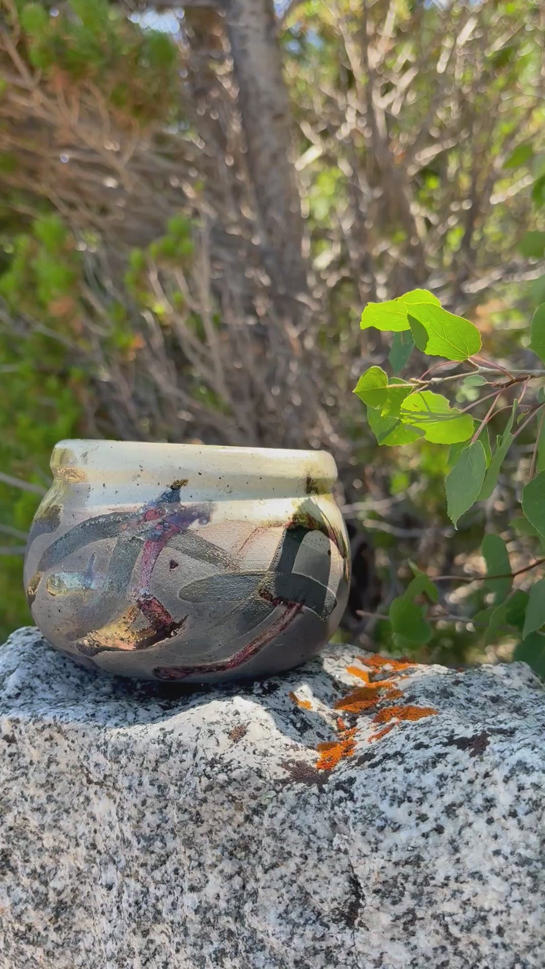 Ceramic Bowl with Smoky Iridescent Glaze